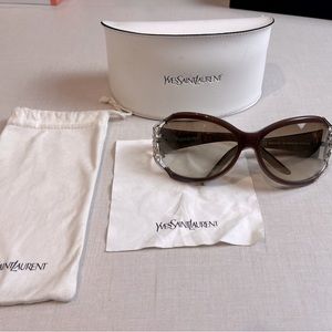Yves Saint Laurent YSL vintage sunglasses 6142/F/S brown, gold